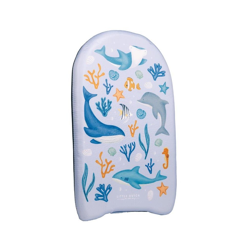 Little Dutch Ocean Dreams Kickboard Blue - Fun Swimming Aid for Kids 3+