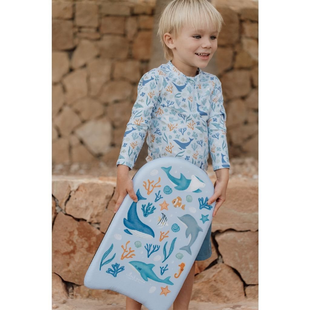 Little Dutch Ocean Dreams Kickboard Blue - Fun Swimming Aid for Kids 3+