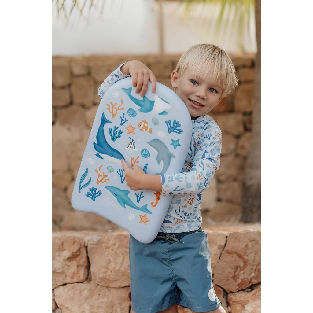 Little Dutch Ocean Dreams Kickboard Blue - Fun Swimming Aid for Kids 3+