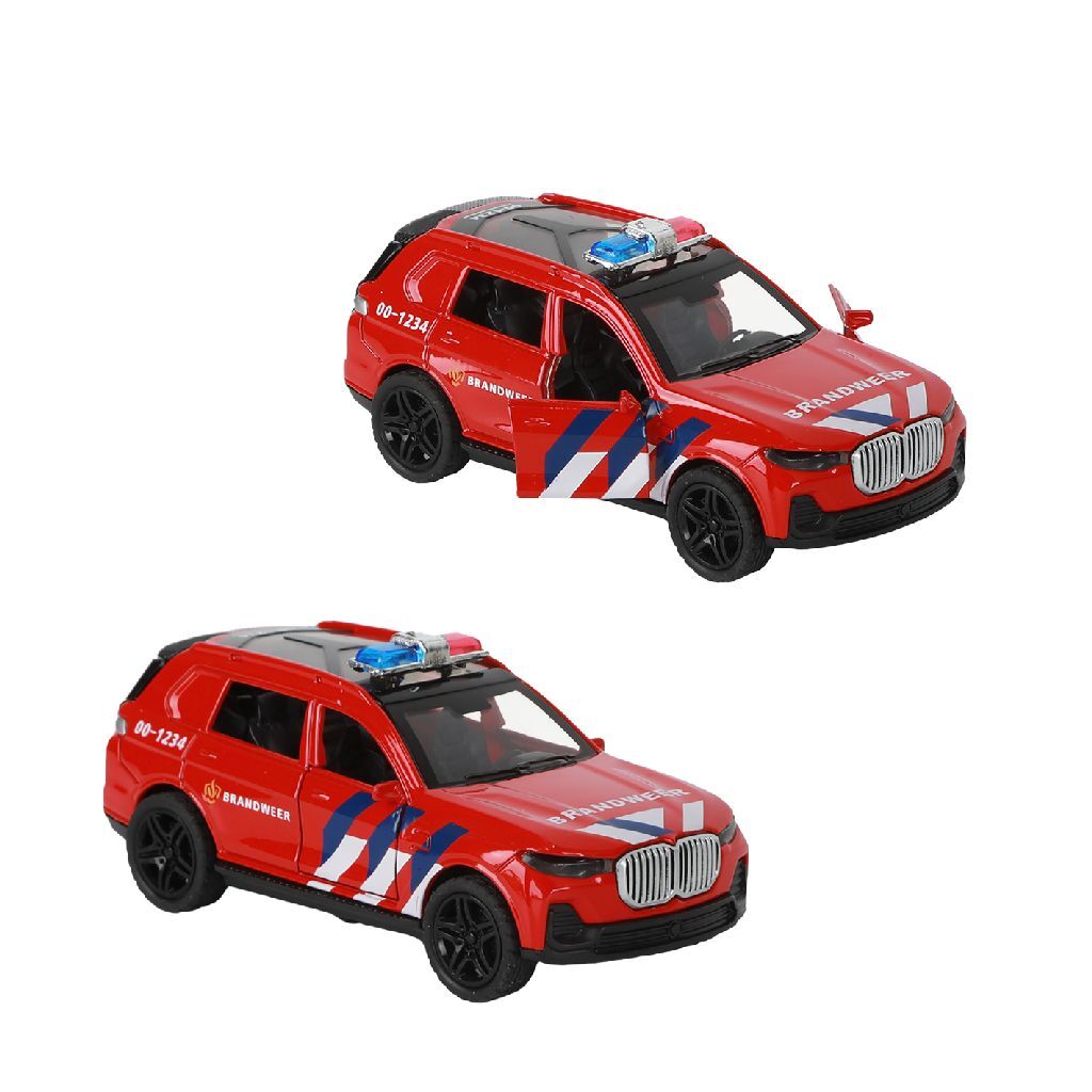 112 Pull-Back Fire Department SUV 1:36 - Die-Cast with Lights and Sound