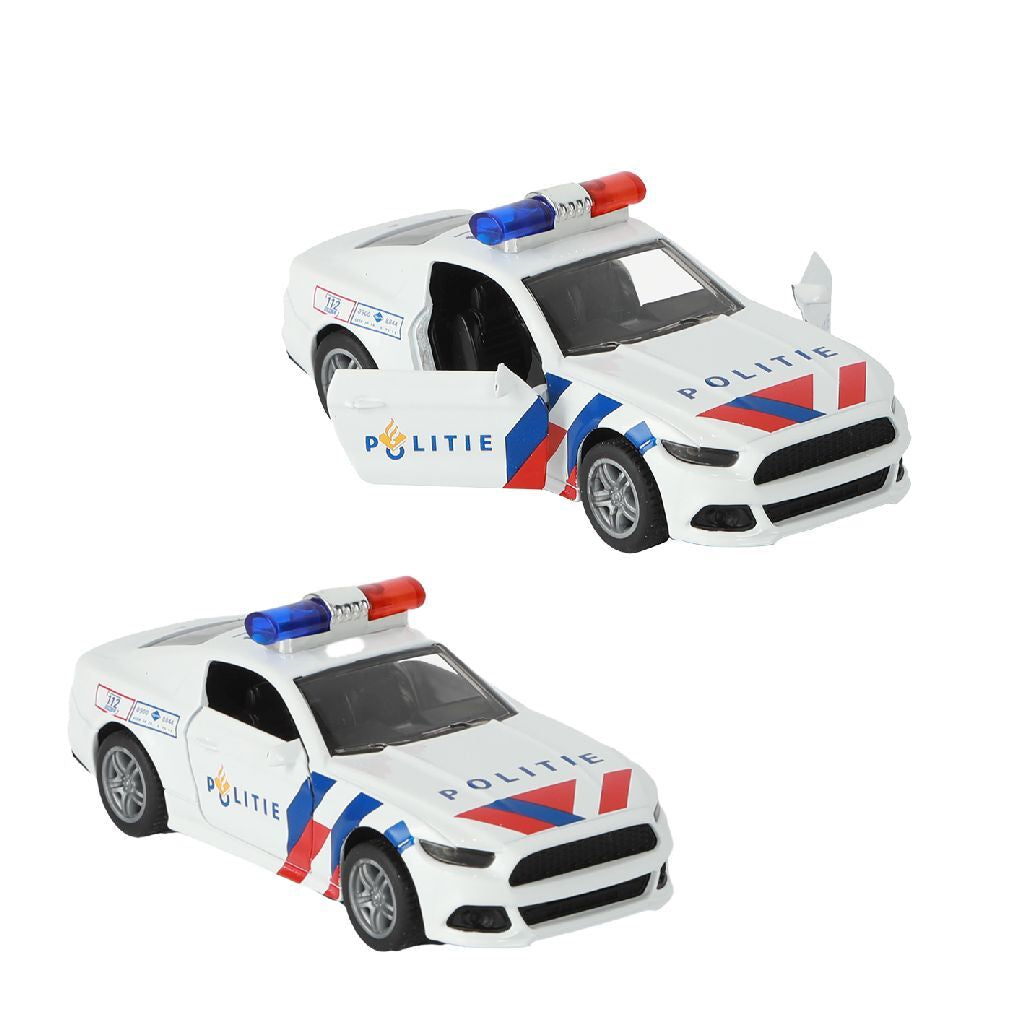 112 Pull-Back Police Sports Car 1:36 - Die-Cast with Lights and Sound