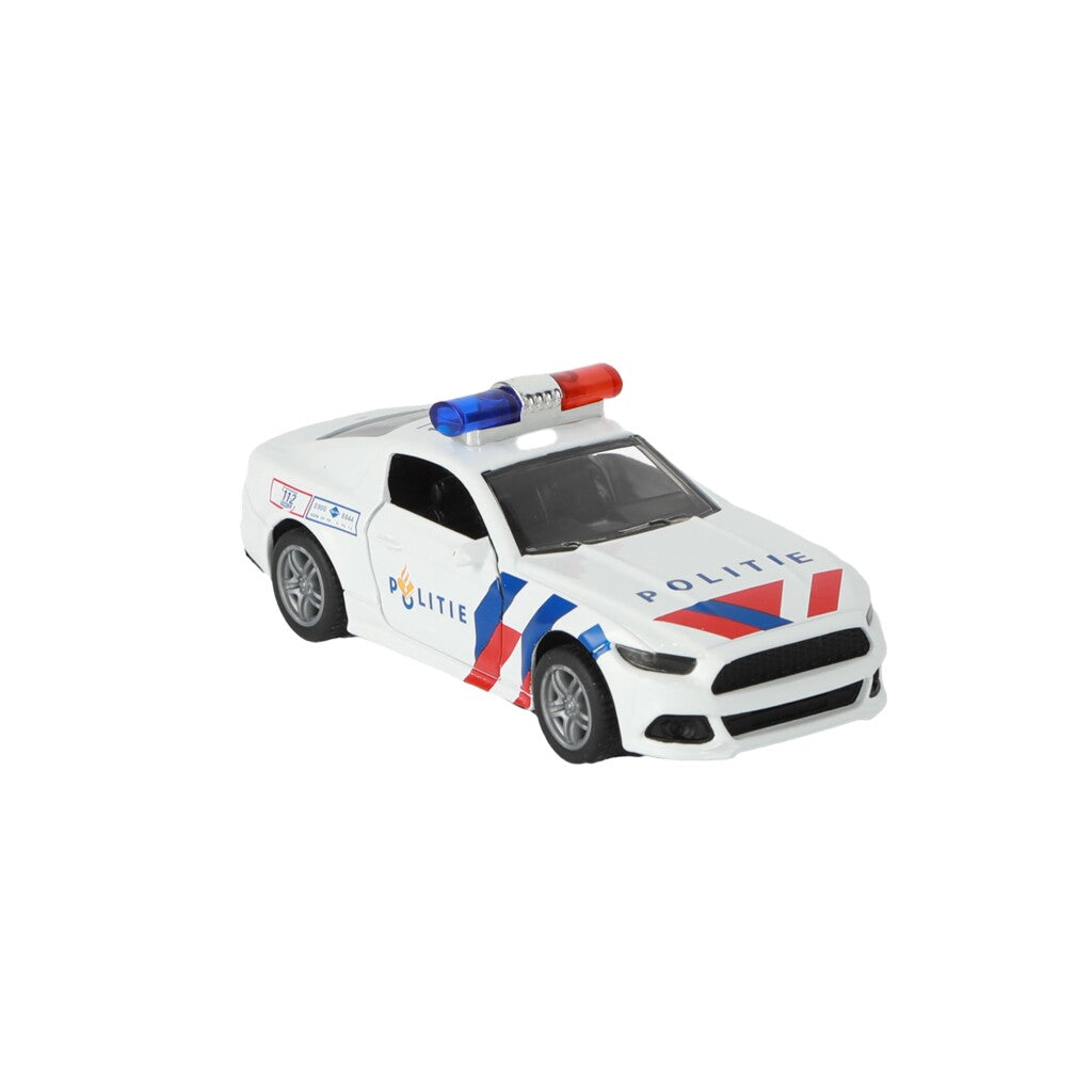 112 Pull-Back Police Sports Car 1:36 - Die-Cast with Lights and Sound
