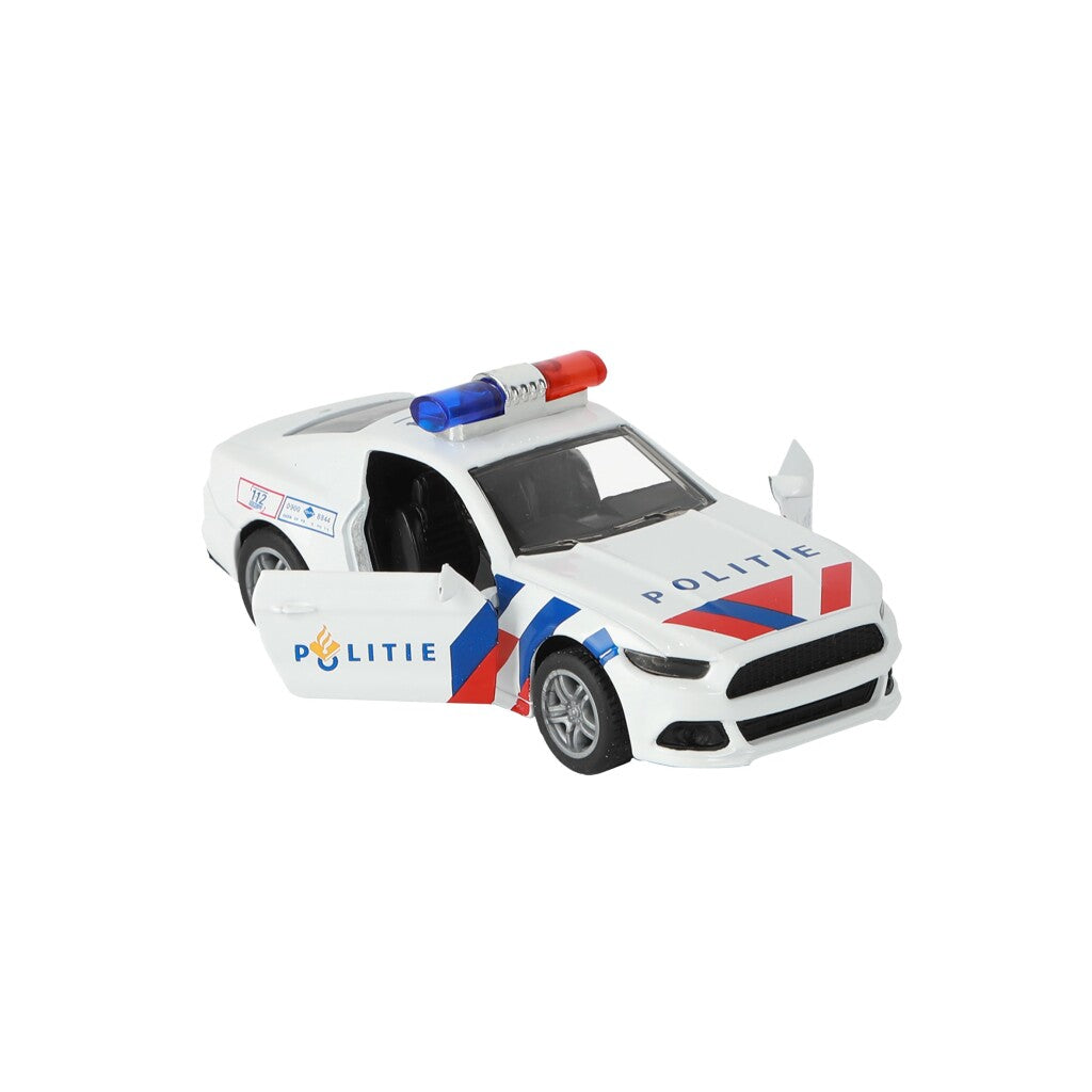 112 Pull-Back Police Sports Car 1:36 - Die-Cast with Lights and Sound
