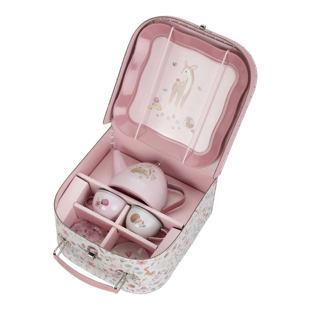 Little Dutch Fairy Garden Pewter Tea Set in Suitcase - For Ages 3+