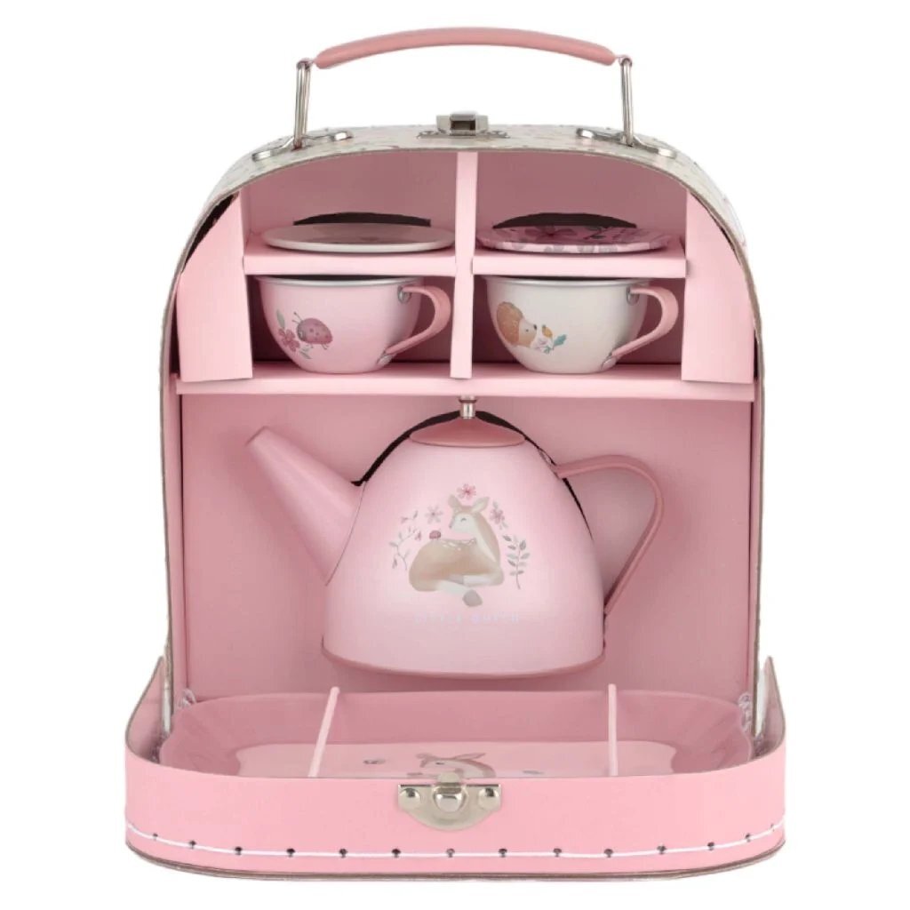Little Dutch Fairy Garden Pewter Tea Set in Suitcase - For Ages 3+