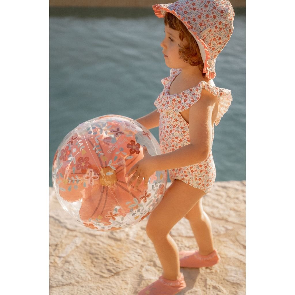 Little Dutch Pink Flowers 3D Strandbal 35 cm Roze