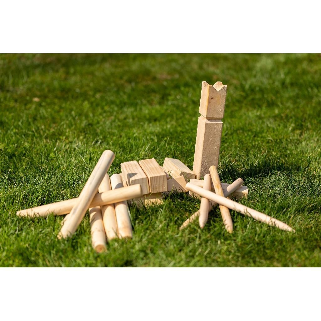 Outdoor Play Wooden Kubb Game + Carrying Bag