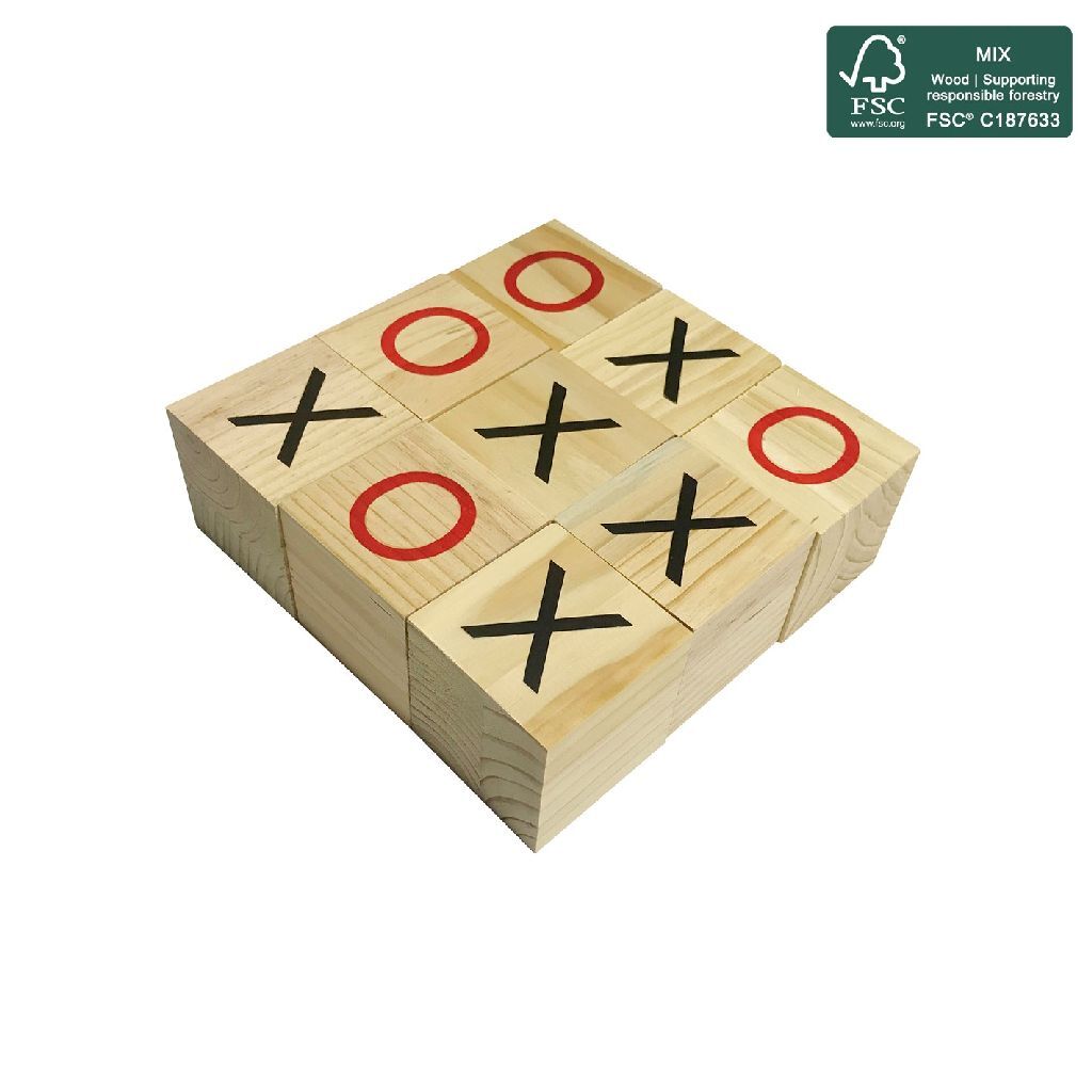 Outdoor Play Wooden Tic-Tac-Toe - Classic Game - Ages 5+
