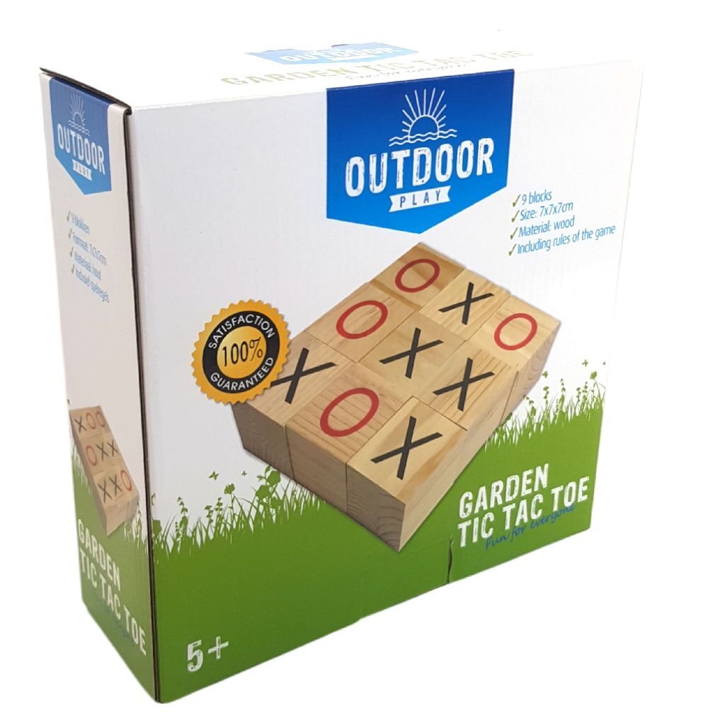 Outdoor Play Wooden Tic-Tac-Toe - Classic Game - Ages 5+