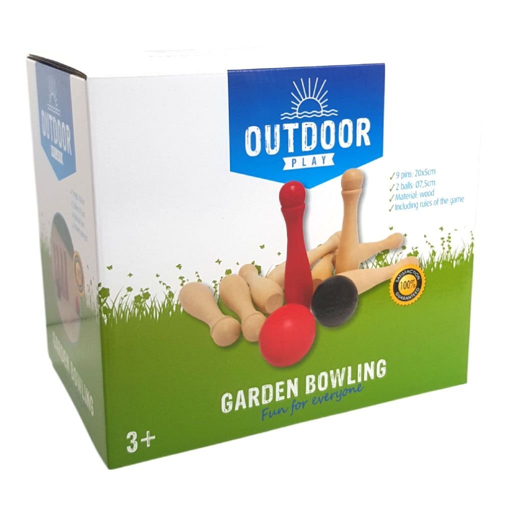 Outdoor Play Garden Bowling Wood - Fun Game for Kids - Ages 3+