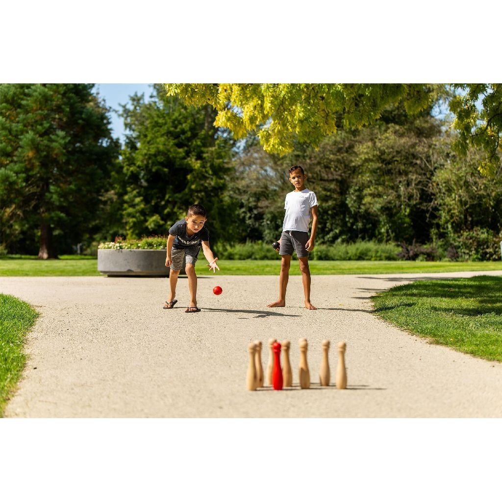 Outdoor Play Garden Bowling Wood - Fun Game for Kids - Ages 3+