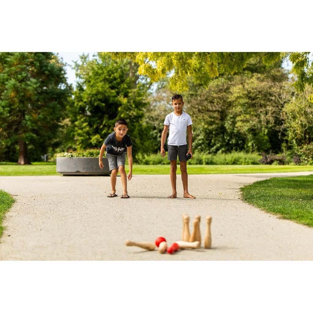 Outdoor Play Garden Bowling Wood - Fun Game for Kids - Ages 3+