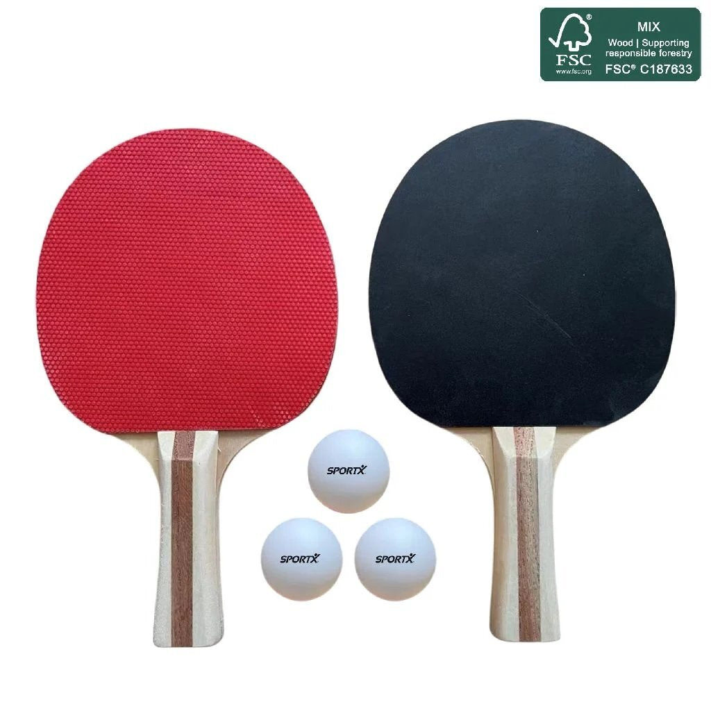 SportX Table Tennis Set 3 Stars, 2 Rackets and 3 Balls