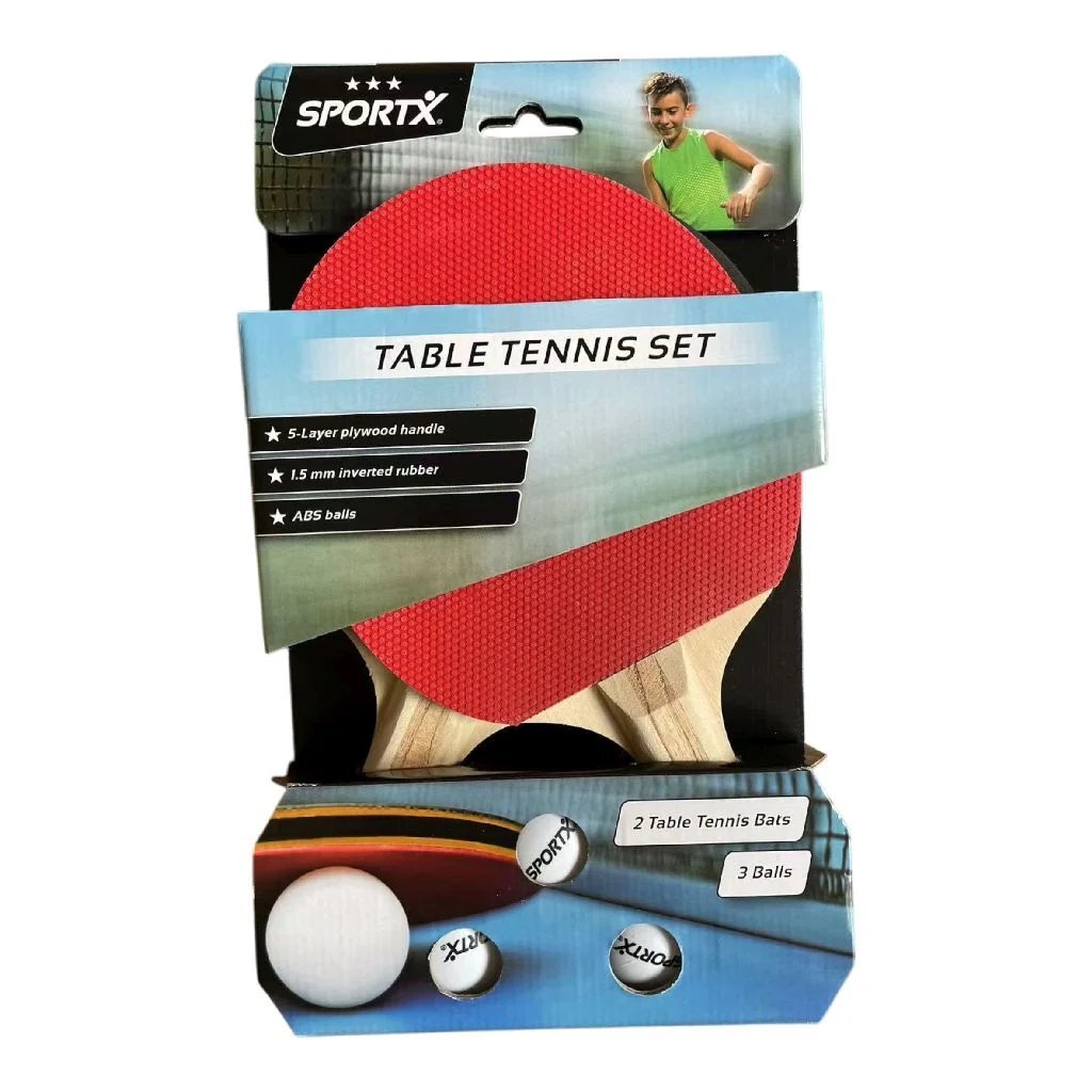 SportX Table Tennis Set 3 Stars, 2 Rackets and 3 Balls