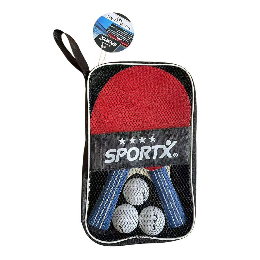 SportX Table Tennis Set in Bag 4 Stars, 2 Rackets and 3 Balls
