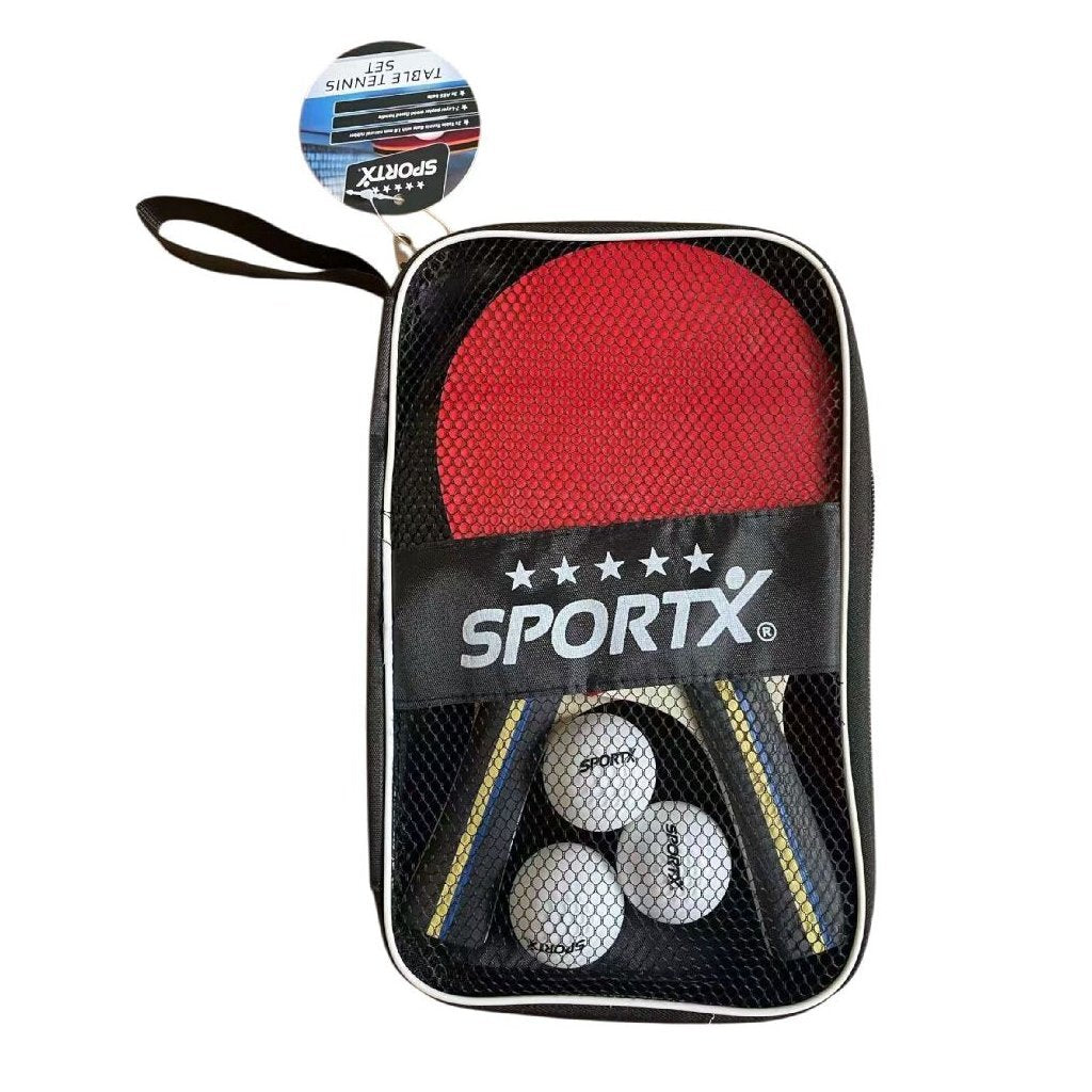 SportX Table Tennis Set in Bag - 5 Stars - 2 Rackets & 3 Balls