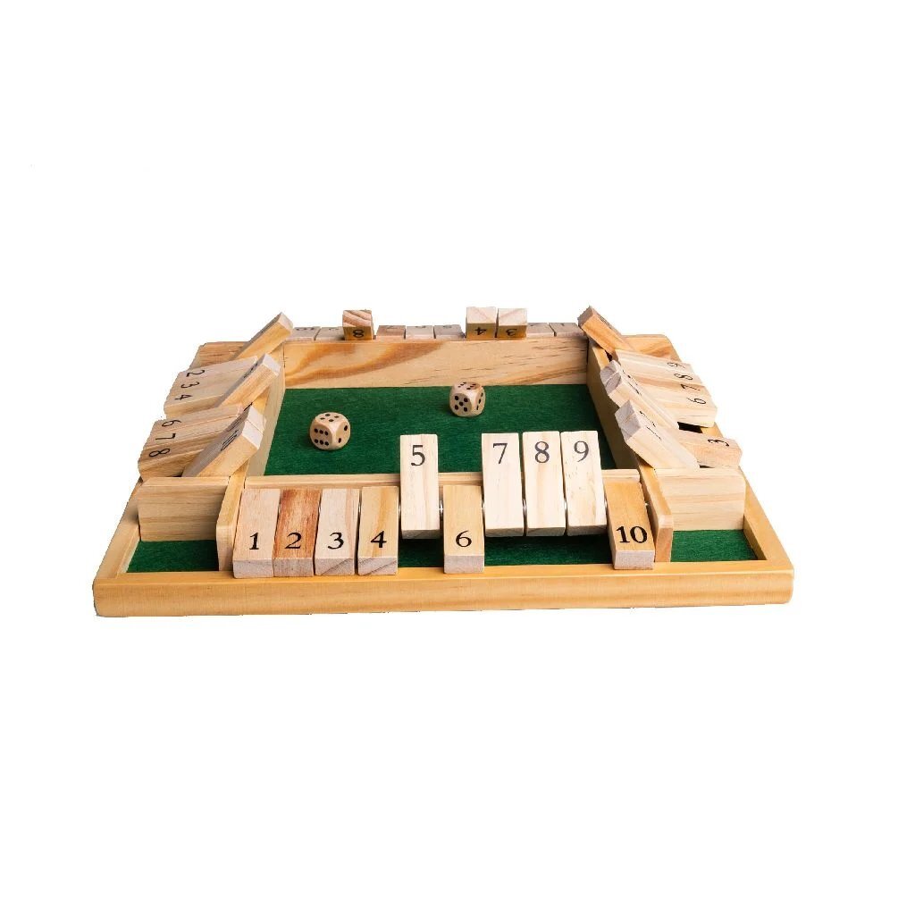 Clown Games Shut The Box - Wooden Game for 4 Players - Ages 6+
