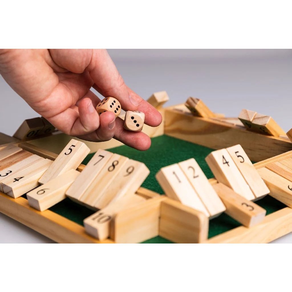 Clown Games Shut The Box - Wooden Game for 4 Players - Ages 6+