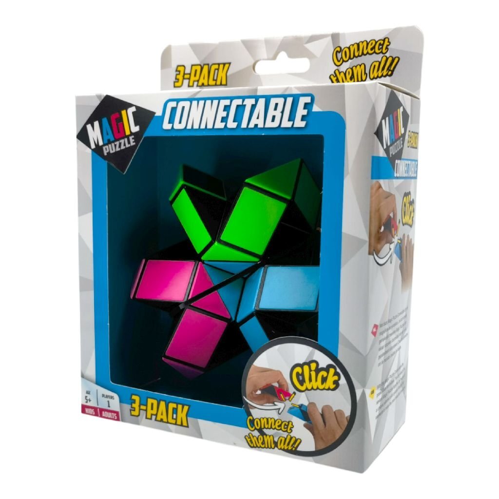 Magic Puzzle Connectable 3 Pack - Unique Click System for Creative Play