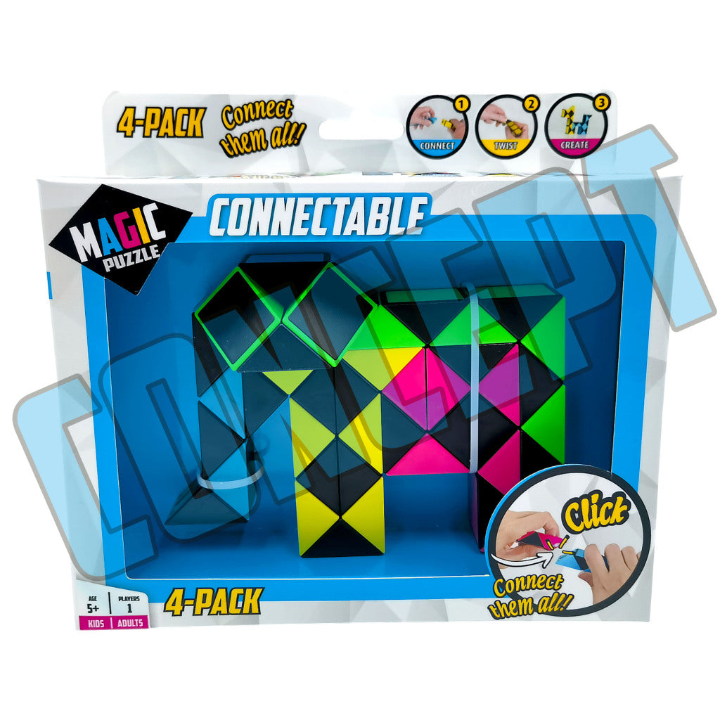 Magic Puzzle Connectable 4-Pack - Creative Puzzle Set for Kids
