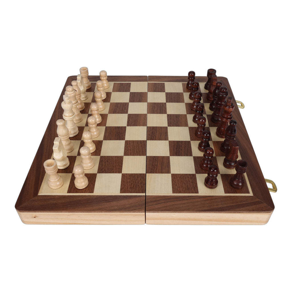 Clown Games Luxury Wooden Chess Set - Foldable Board - Ages 6+