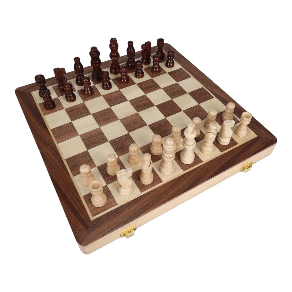 Clown Games Luxury Wooden Chess Set - Foldable Board - Ages 6+