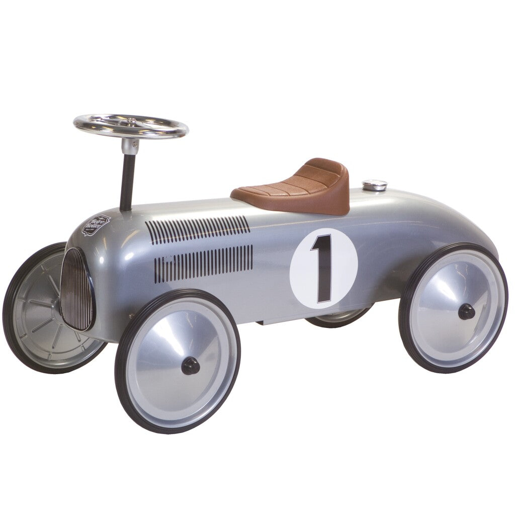 Retro Roller Metal Ride-on Car Jean Silver - Vintage Style for Kids 75x40x40