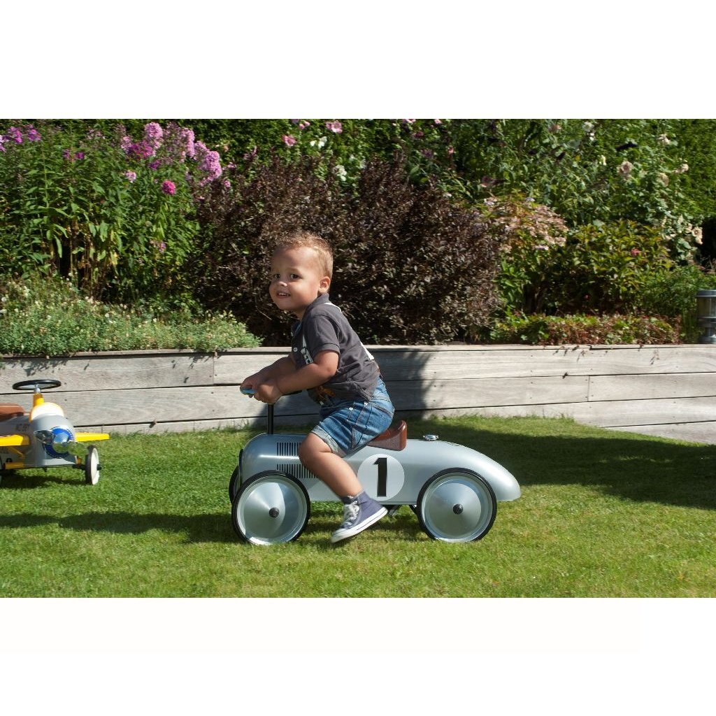 Retro Roller Metal Ride-on Car Jean Silver - Vintage Style for Kids 75x40x40