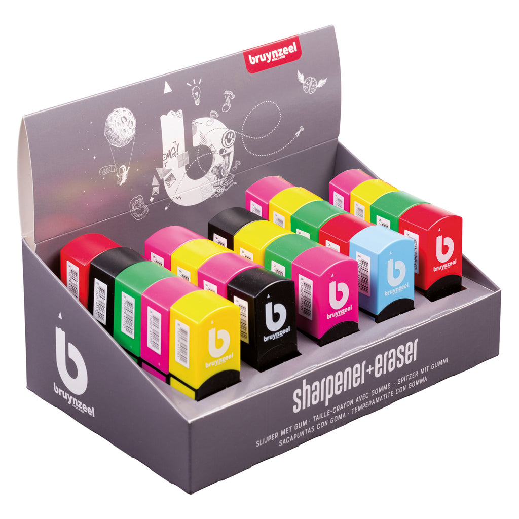 Bruynzeel Pencil Sharpener with Eraser - Display of 25 Pieces