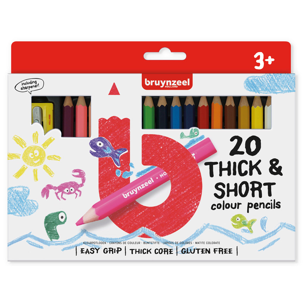 Bruynzeel Thick Short Colored Pencils Set 20 Pieces