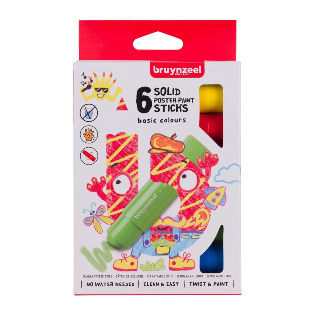 Bruynzeel Poster Paint Pens, 6 Pieces, No Water Needed