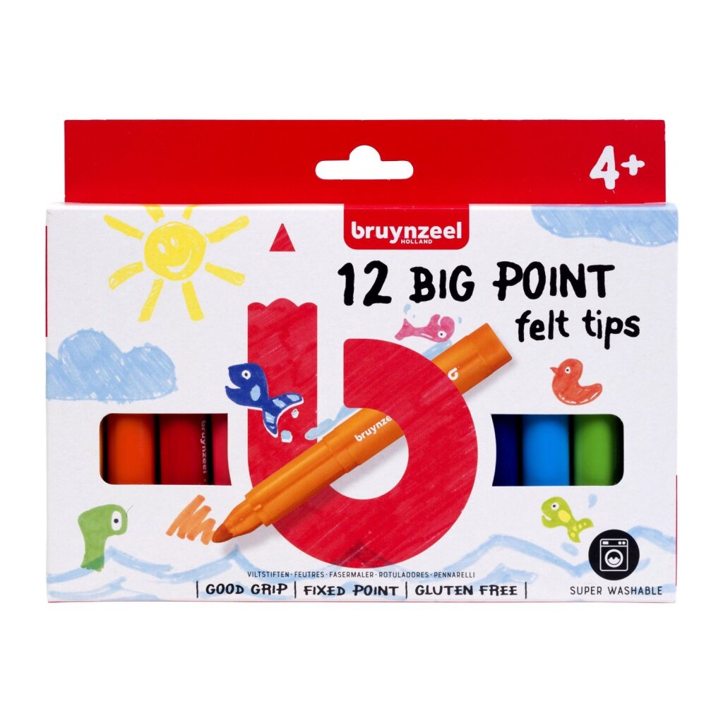 Bruynzeel Big Point Felt-Tip Pens 12 Pieces