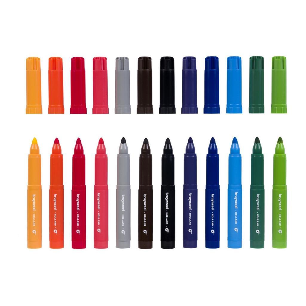 Bruynzeel Big Point Felt-Tip Pens 12 Pieces