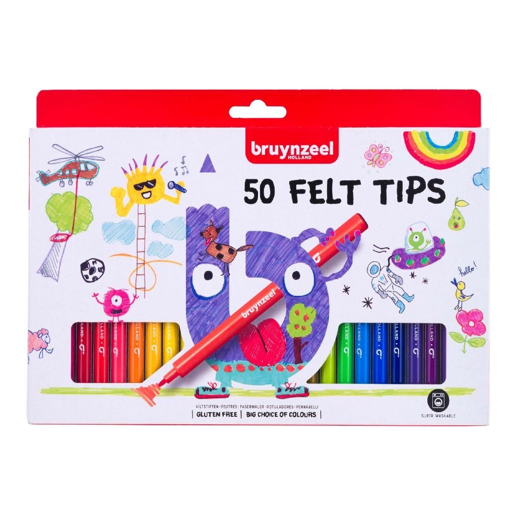 Bruynzeel Felt-tip Pens - 50 Colors - Art Supplies