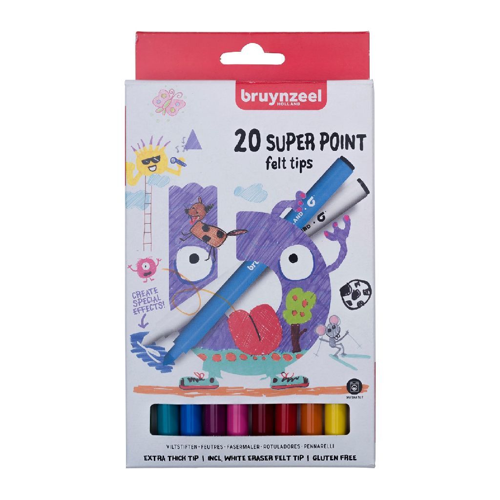 Bruynzeel Super Point Felt-Tip Pens 20 Pieces