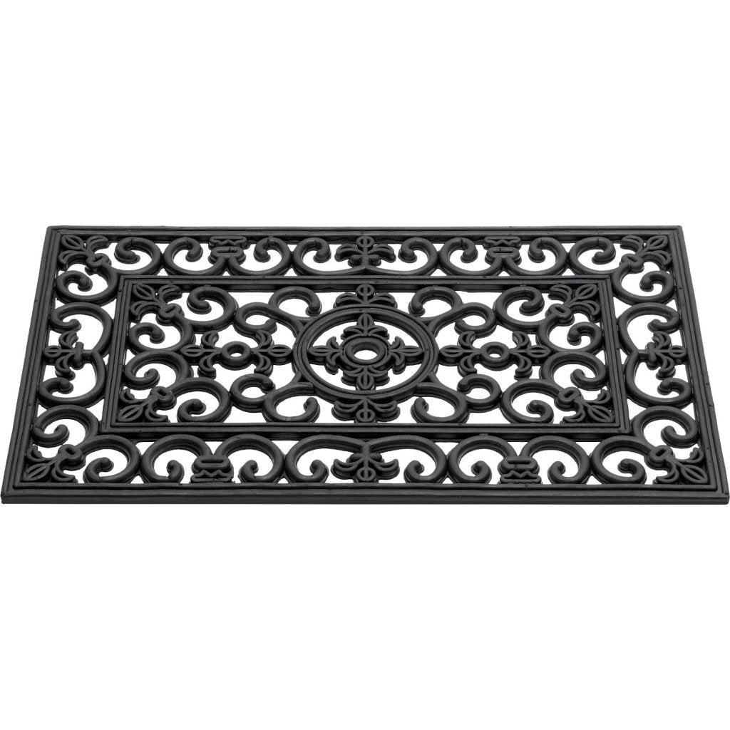Hamat Rubber Doormat French Lilly 45x75 cm Black