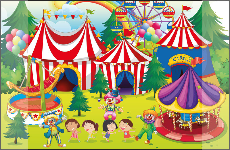Kangaro Desk Mat Circus Design 38x58 cm - Anti-Slip Backing - 100% Recyclable K-0014D109 38x58cm