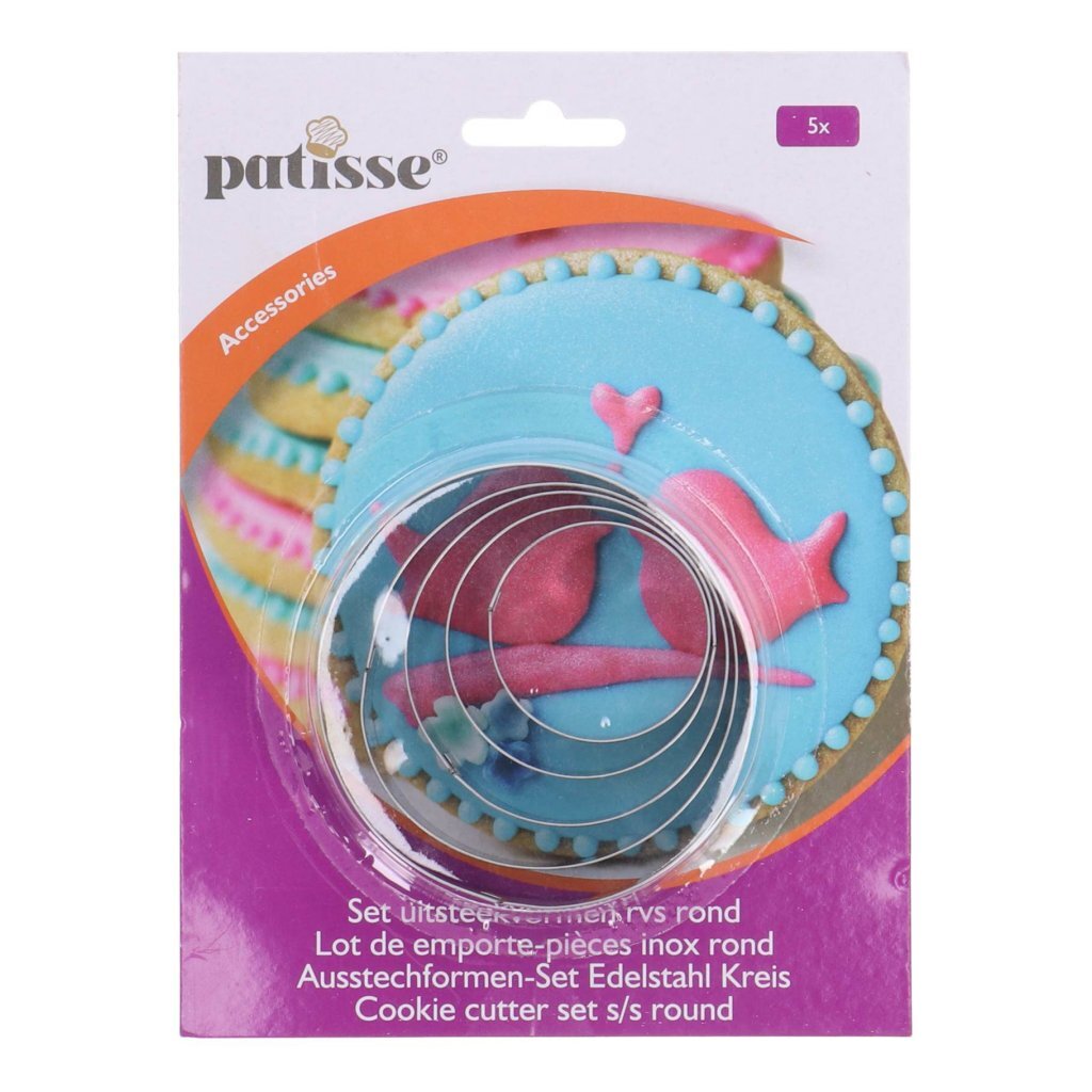 Patisse Round 5-piece Stainless Steel Cookie Cutters