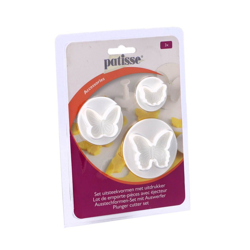Patisse Butterfly Cookie Cutters with Cutter 3-piece White