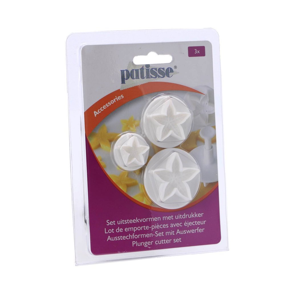 Patisse Cookie Cutters Sheet with Ejector 3-piece White