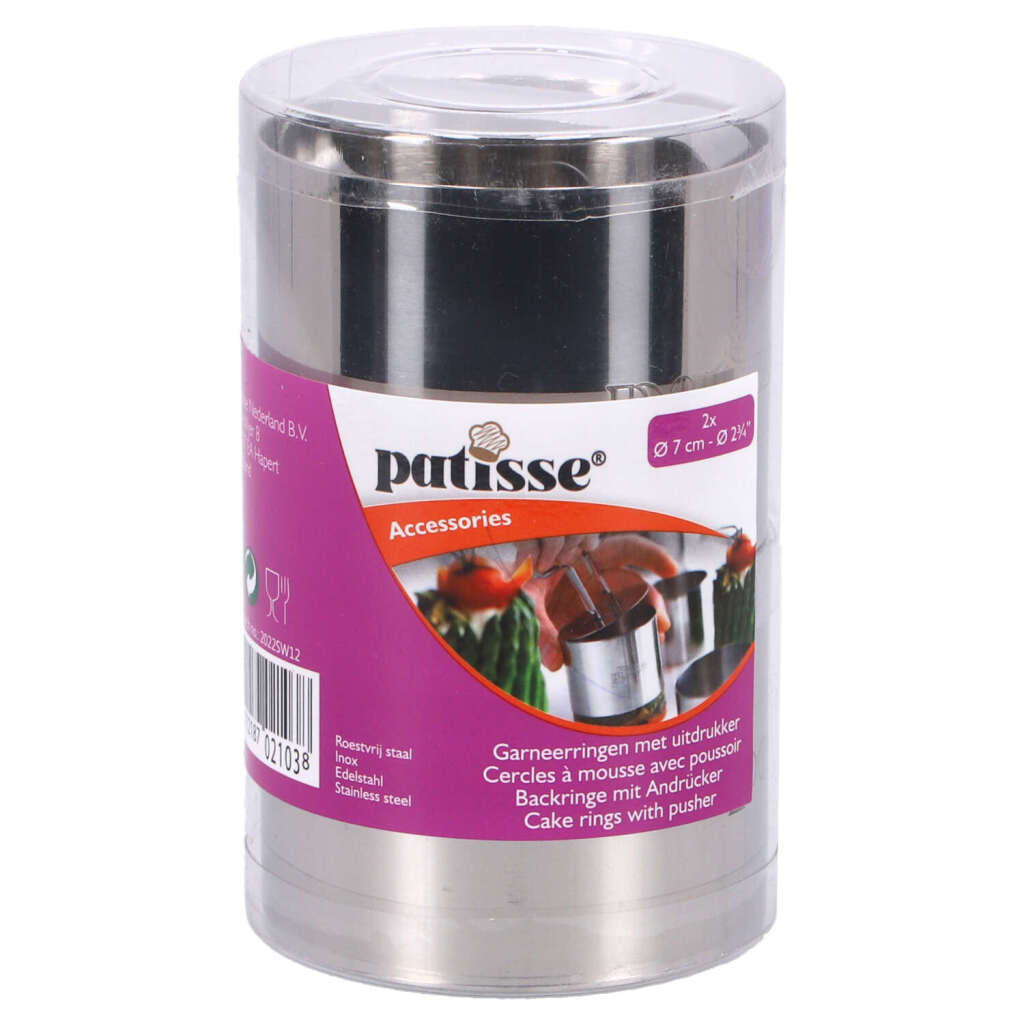 Patisse Garnish Rings with Cutter 7x5.5 cm 3-piece Stainless Steel