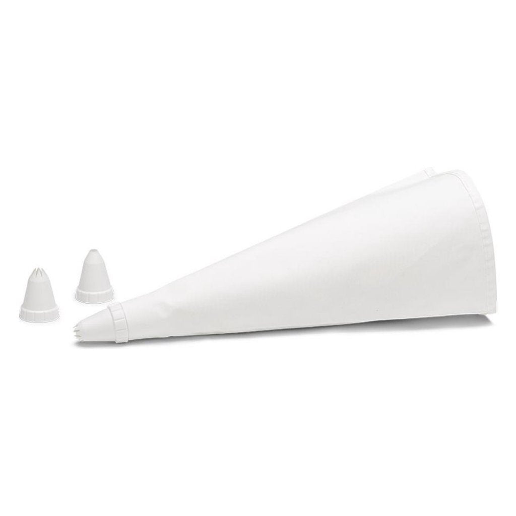 Patisse Piping Bag with 3 Nozzles 28 cm White Cotton