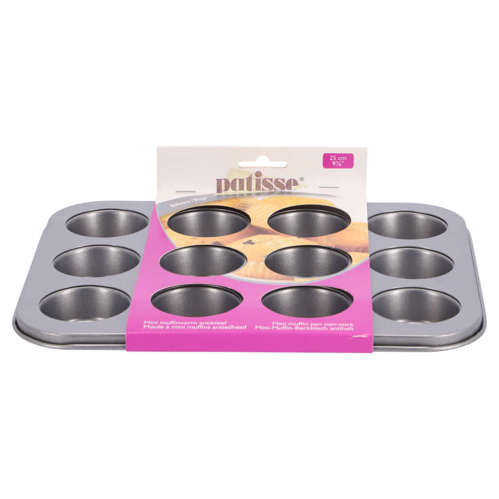 Patisse Mini Muffin Pan 12 Compartments Silver