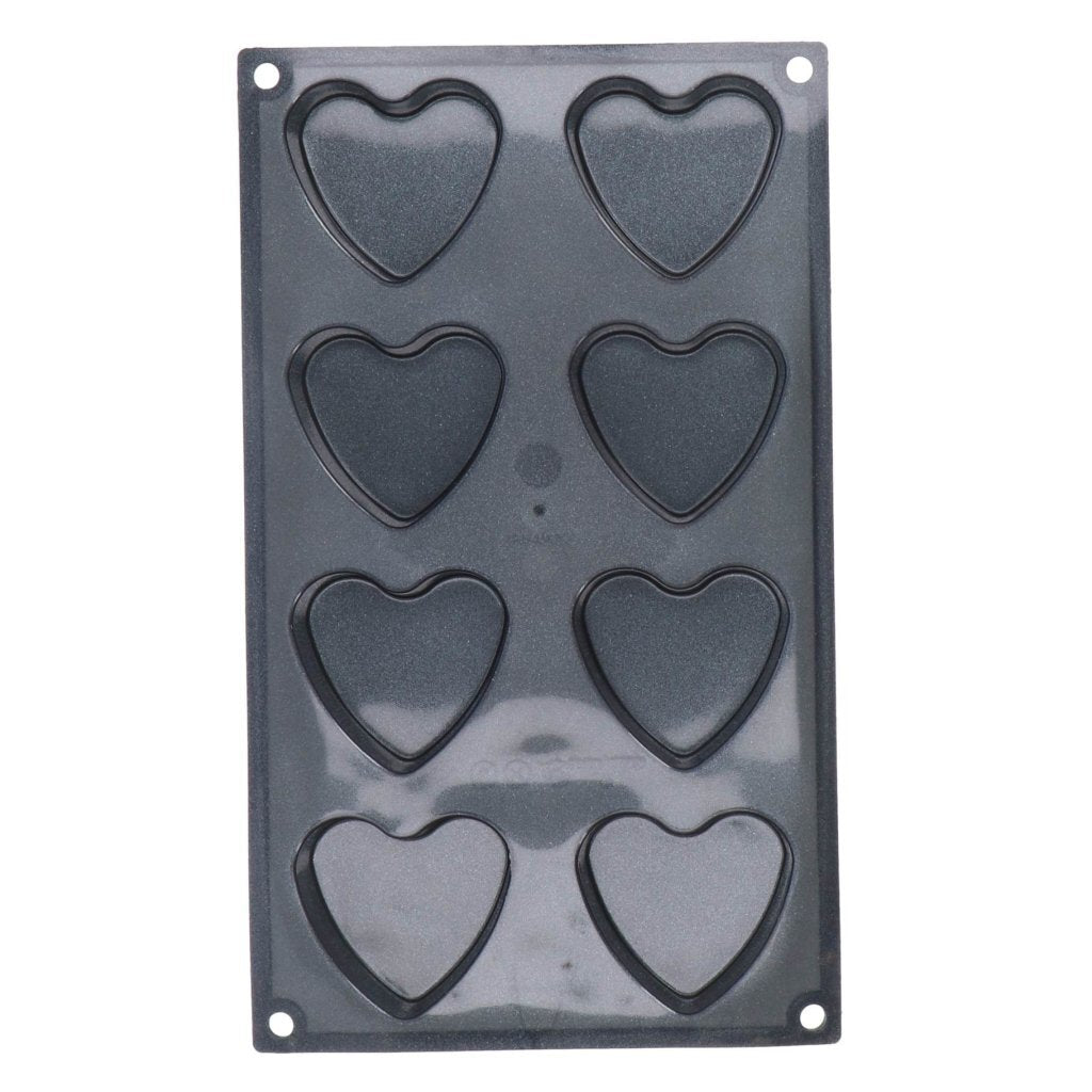 Patisse Mini Heart Molds 8 Compartments 29x17 cm Black Silicone