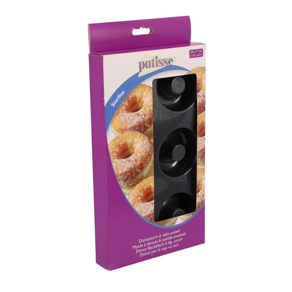 Patisse 6-Compartment Donut Mold 29x17 cm Black Silicone