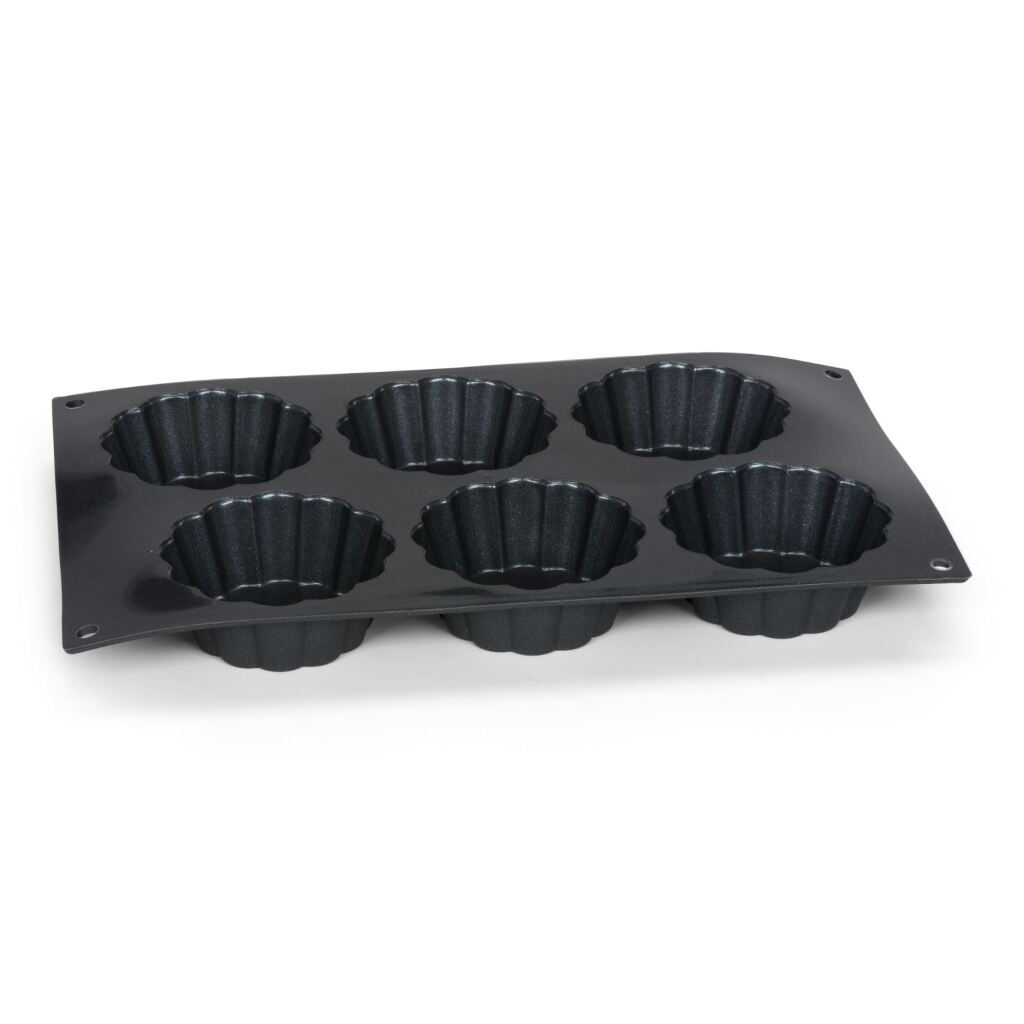 Patisse Mini Cake Pan 6 Compartments 29x17 cm Black Silicone