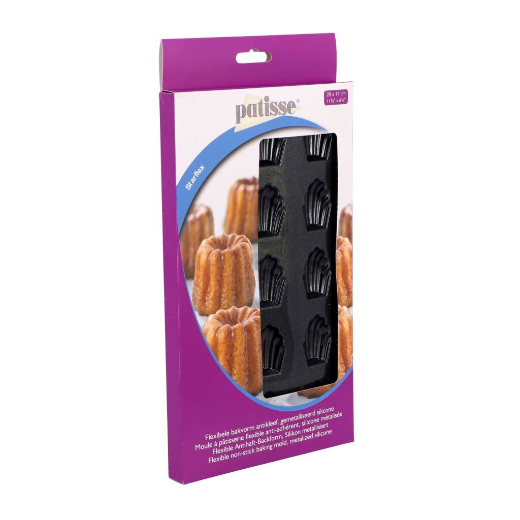 Patisse Mini Madeleine Mold 15 Compartments 29x17 cm Black Silicone