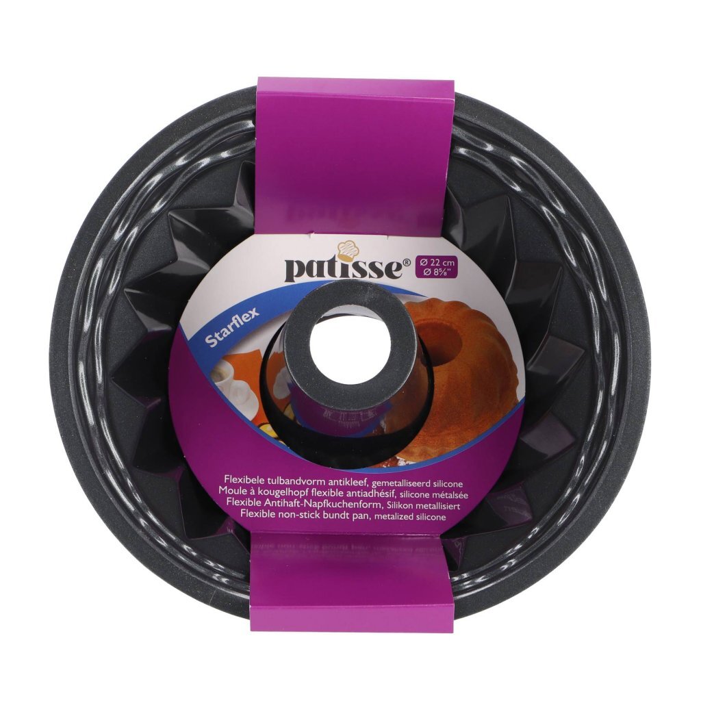 Patisse Bundt Pan 22 cm Black/Silicone - Dishwasher Safe