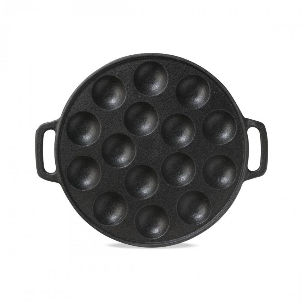 Imperial Kitchen Cast Iron Poffertjes Pan Black - 15 Mini Pancakes - Gas, Electric