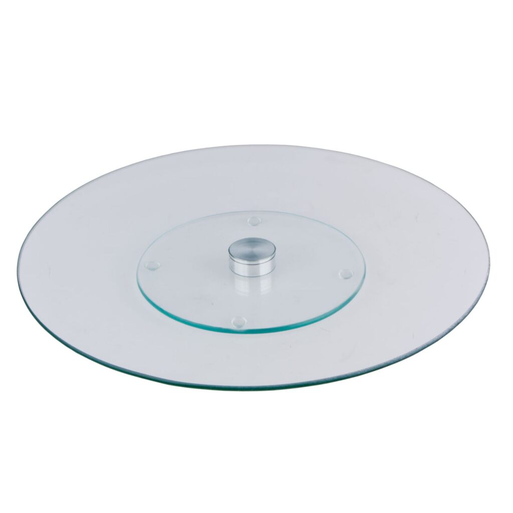 Lazy Susan Glass Rotating Serving Dish 30 cm Transparent